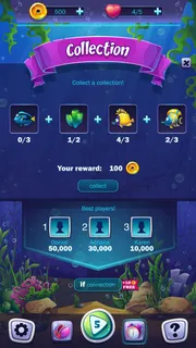 麻将鱼世界插画移动格式收集屏幕