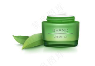 开盖绿色玻璃罐