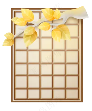 秋天古风窗子和树枝