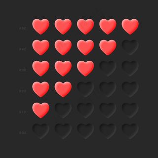 评级图标红心设计生命健康栏暗背景