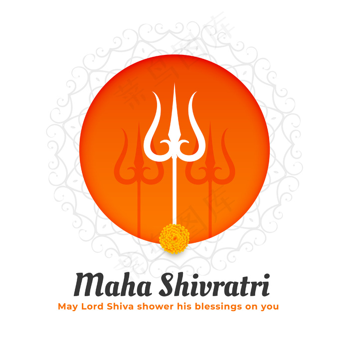 带有trishul设计的Maha shivratri传统节日eps,ai矢量模版下载