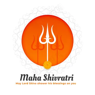 带有trishul设计的Maha shivratri传统节日