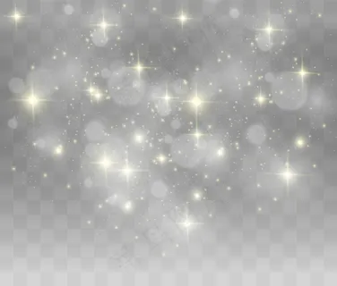 美丽的火花闪耀着特殊的光芒。在透明背景上闪烁。