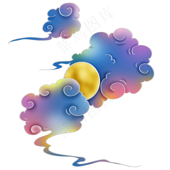 七夕祥云和月亮