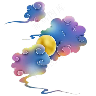 七夕祥云和月亮