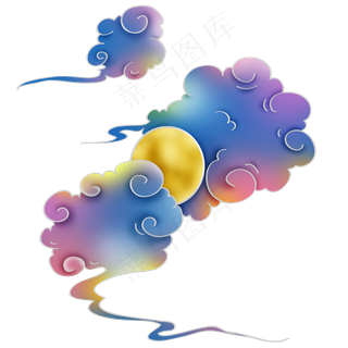 七夕祥云和月亮