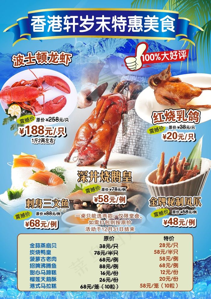 美食宣传设计展板psd模版下载