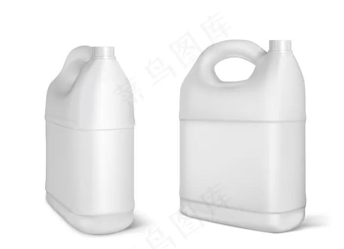 塑料罐，白色jerrycan瓶隔离