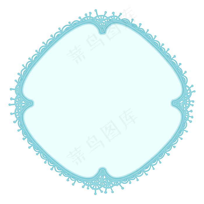 水蓝色华丽蕾丝花边边框