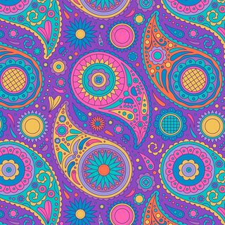 佩斯利风格的彩色图案