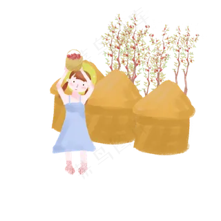 24节气之立秋女孩可商用元素