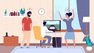 游戏成瘾。十几岁的电脑游戏玩家和父母很生气