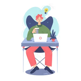 坐着的人在舒适的工作空间里工作。