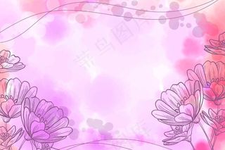 水彩背景与手绘元素