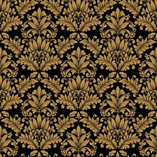 矢量锦缎无缝图案背景。古典奢华老式锦缎装饰，皇家维多利亚时代无缝纹理壁纸，纺织品，包装。