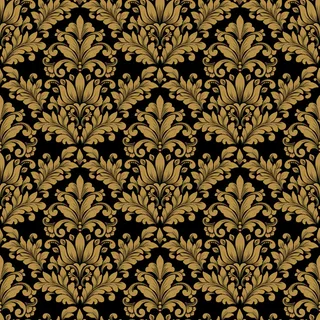 矢量锦缎无缝图案背景。古典奢华老式锦缎装饰，皇家维多利亚时代无缝纹理壁纸，纺织品，包装。