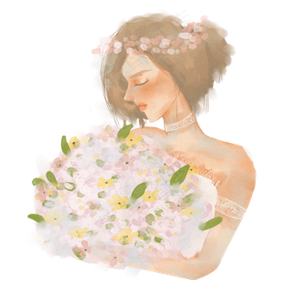 七夕情人节植物花新娘元素