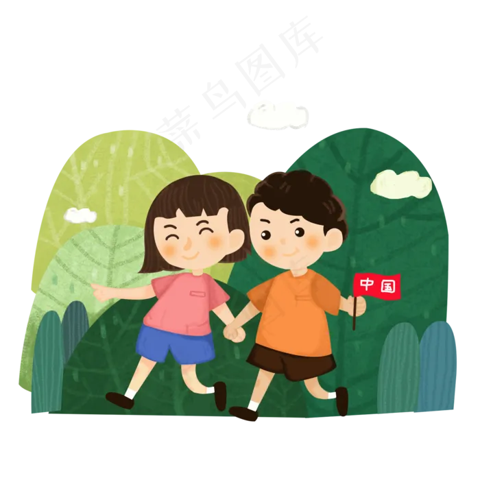 国庆节旅游人物装饰素材(2000X2000(DPI:300))psd模版下载