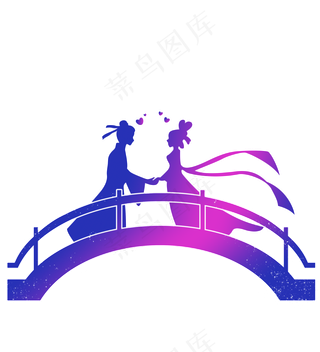 七夕牛郎织女荧光鹊桥