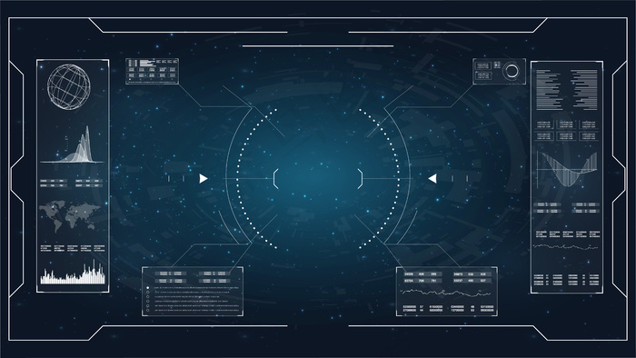 为ui ux设计设置抽象hud元素。未来科幻用户界面