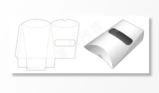 视窗模切模版设计枕式小吃包装