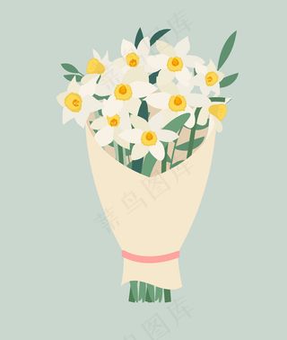 一束春天的水仙花