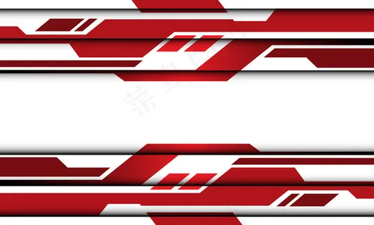 摘要红调几何赛博电路以白色空白空间设计现代未来主义技术为背景。