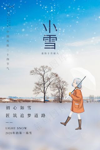 创意小雪宣传海报模板设计