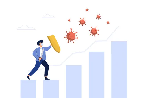 与病菌作斗争的商务人士