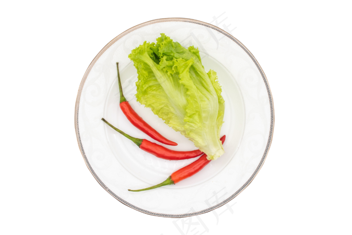 一盘生菜辣椒