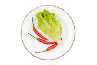 一盘生菜辣椒