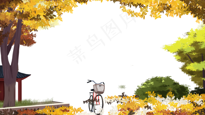 秋天景色创意边框设计