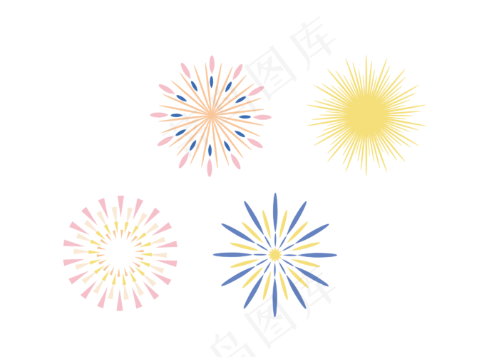 节日彩色烟花(2800*2000px 300 dpi )ai矢量模版下载