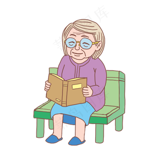 重阳节老太太手绘