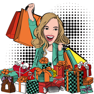 双十一电商波普风狂欢购物者5