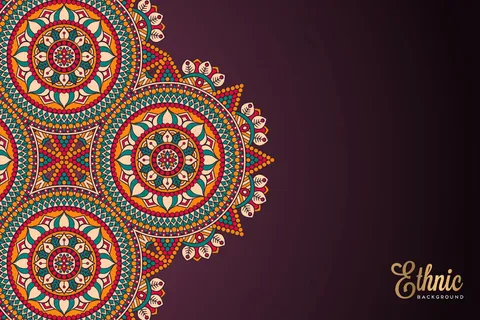 金色矢量豪华装饰曼荼罗设计背景