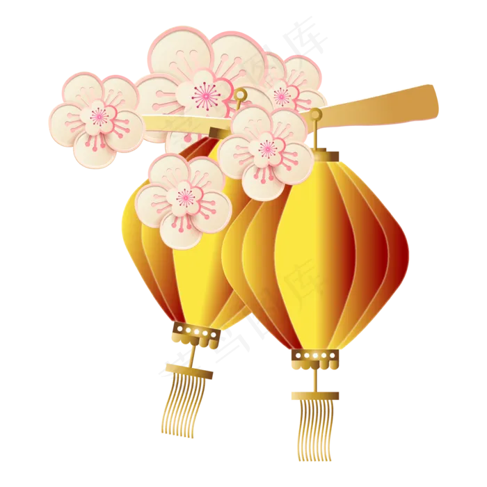 剪纸梅花灯笼(3543*3543px 300 dpi )ai矢量模版下载