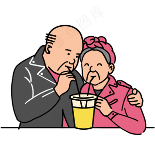 七夕情人节靓丽色可爱恩爱老人秀