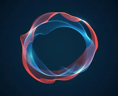 音乐圈波动。声拍涟漪发射波通量。音乐光谱霓虹线。数字音频工作室抽象背景