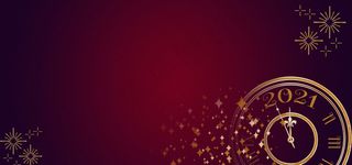 简约2021时钟烟花新年banner
