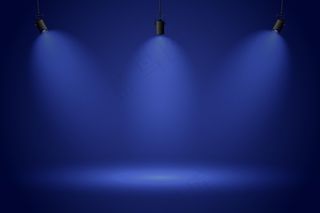 深蓝色背景上的聚光灯