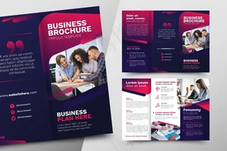 抽象三折页小册子模板主题