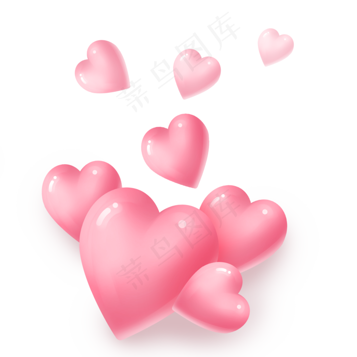 七夕情人节唯美粉色爱心组合