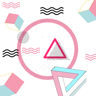 孟菲斯风格线条点线面不规则几何