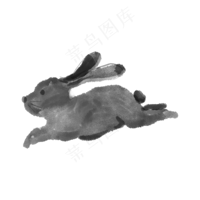 水墨中秋节可爱月兔(2048X2048(DPI:132))psd模版下载