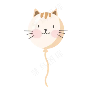 卡通小猫气球装饰插图