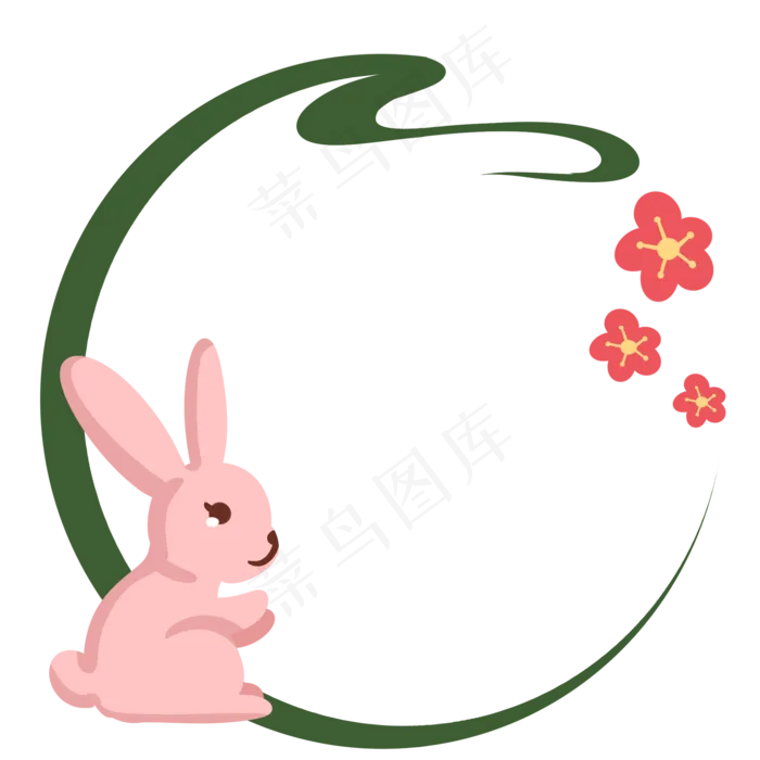 可爱玉兔边框(2000X2000(DPI:300))psd模版下载