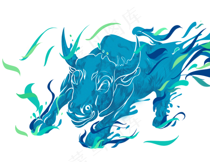 2021牛年牛气冲天创意元素