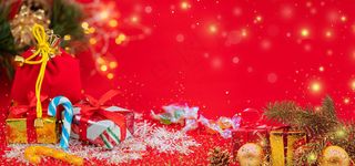 合成红色圣诞节圣诞礼物
