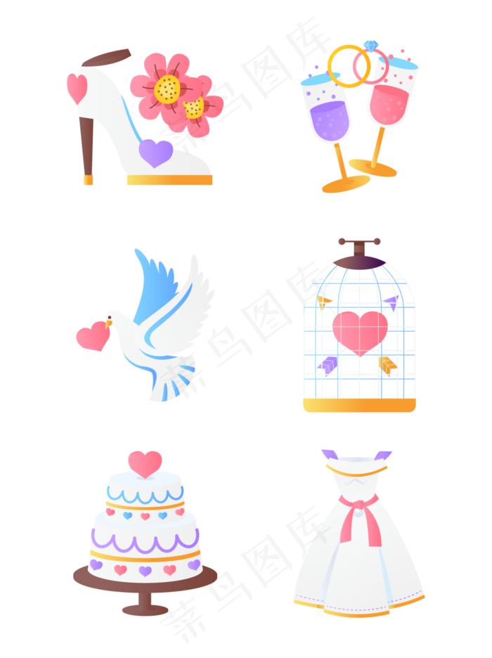 精美七夕情人节图标可商用元素
